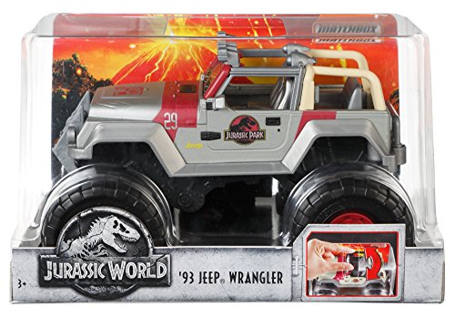 Mattel FMY49 Metal vehículo de juguete - Vehículos de juguete (Multicolor, Coche, Metal, Matchbox Jurassic World, 93 Jeep Wrangler, 3 año(s))