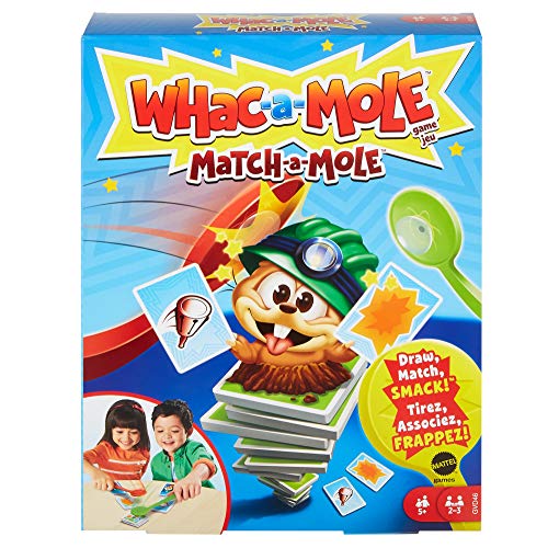 Mattel Games Juego de cartas Match-a-mole de Whac-a-mole, juego de mesa para niños (Mattel GVD46)