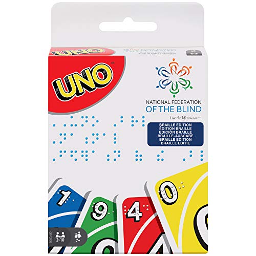 Mattel Games-UNO Braille Juegos de Cartas (GPG06)