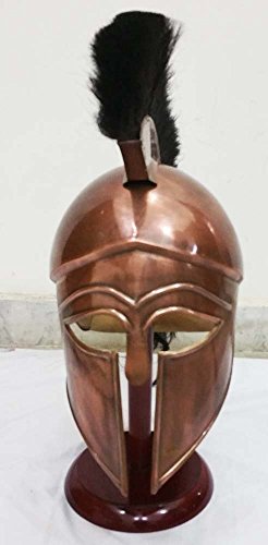 Medieval griego espartano Corinthian casco con penacho de color negro armadura casco