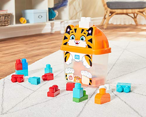 Mega Bloks Tigreblok, juguete de construcción para bebé +1 año (Mattel GCT48)