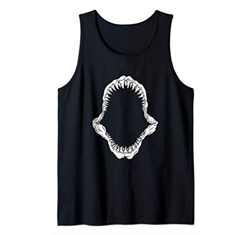 Megalodon Mandíbula Dientes de tiburón Tiburón gigante Shark Camiseta sin Mangas