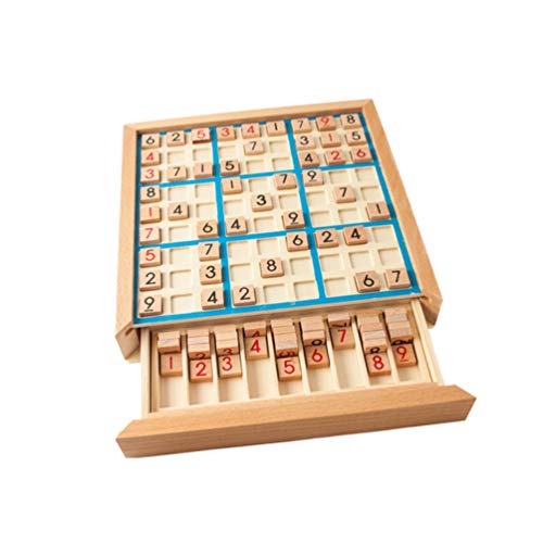 Milisten Juego de Mesa de Madera Sudoku Números de Mesa de Madera Juego de Rompecabezas Razonamiento Lógico Entrenamiento Clásico Rompecabezas Mesa de Juguete (Color Aleatorio)