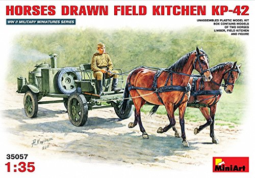 MiniArt 35057 Horses Drawn Field Kitchen KP-42 - Cocina móvil soviética en Miniatura con Caballos (Escala 1:35)
