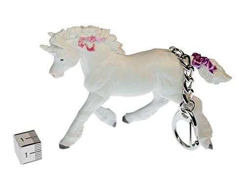 Miniblings llaveros Unicornio Caballo Pony Animales de Cuento de Hadas Blanco Lazo Rosa