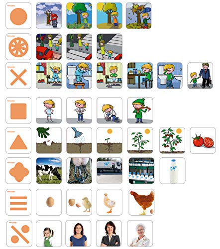 Miniland- Learning Sequences: Little Stories (5-6 Years) Juego de lenguaje para niños, Multicolor (31967)