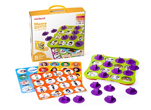 Miniland- Memo Game, Juego de Memoria para la educación en valores (31925) , color/modelo surtido