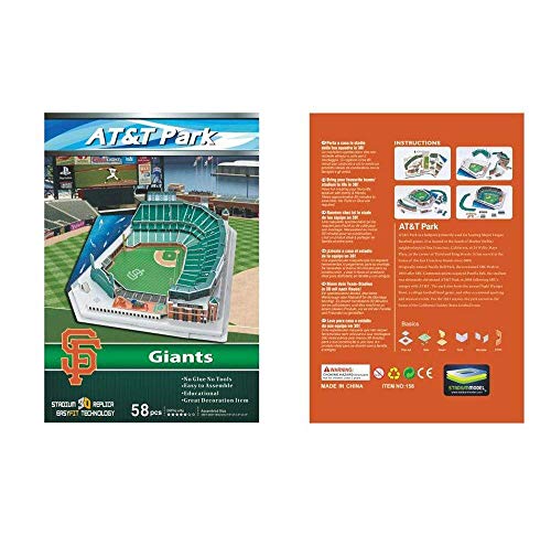 Modelo de Rompecabezas del Estadio Deportivo 3D, MLB San Francisco Gigantes Teléfono Americano Telegraph Modelo de Campo de béisbol (15 Pulgadas X14InCHX 4 Pulgadas)