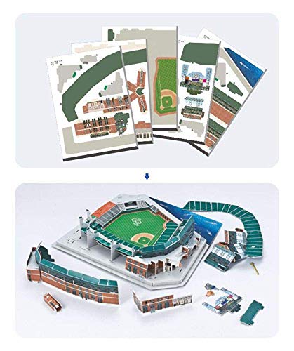 Modelo de Rompecabezas del Estadio Deportivo 3D, MLB San Francisco Gigantes Teléfono Americano Telegraph Modelo de Campo de béisbol (15 Pulgadas X14InCHX 4 Pulgadas)