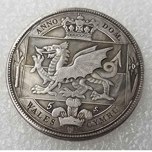 Moneda antigua de la corona Británica-Galesa de 1887 sin circulación, moneda británica antigua, vieja moneda conmemorativa de la suerte, descubre la historia de las monedas, de YunBest.