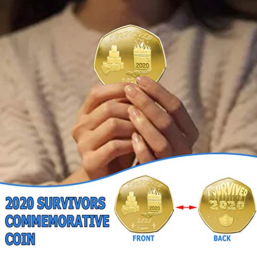 Moneda Conmemorativa de supervivientes 2020 Moneda Conmemorativa de Doble Cara 2 Piezas, decoración del hogar del día de San Valentín