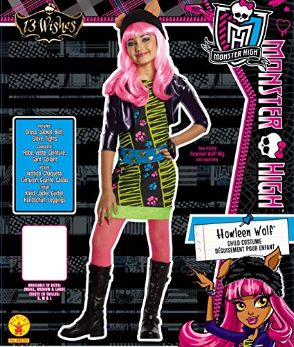 Monster High - Disfraz de Howleen Wolf para niña, infantil 5-7 años (Rubie's 886702-M)