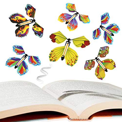 M/P Magic Flying Butterfly, 20 Piezas Magic Butterfly Wind-up Flying Butterflies Tarjeta de Juguete para Regalo Sorpresa o Fiesta Jugando Navidad y año Nuevo cumpleaños Aniversario Boda