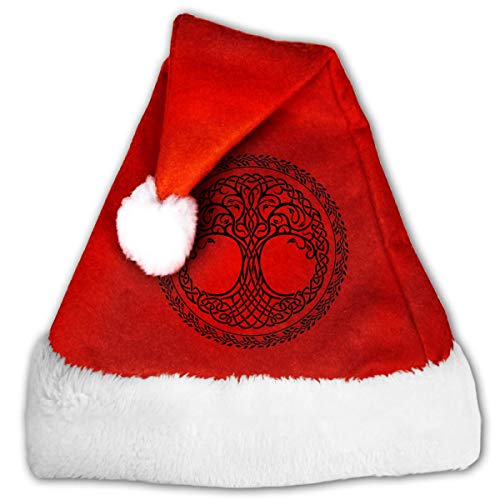 Mxung Sombrero de Navidad, Yggdrasil Árbol de la Vida Tapas de calcetín de año Nuevo para celebración y recreación, Sombreros de Terciopelo Dorado para Papá Noel