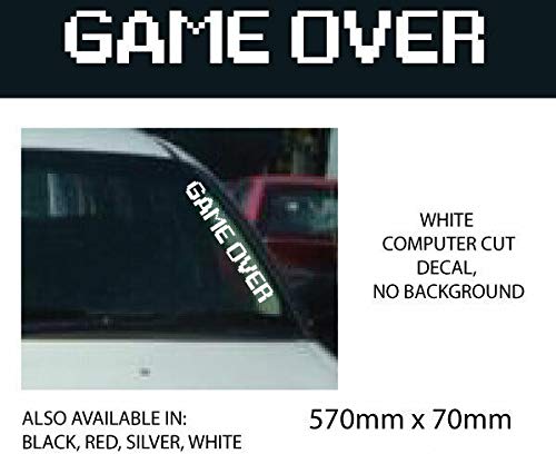 myrockshirt Pegatina con texto "Game Over", 57 cm, calidad profesional, sin fondo, resistente a los rayos UV y al túnel de lavado
