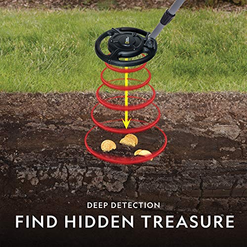 National Geographic - Detector de metales Junior - Detector de metales ajustable para niños con espiral impermeable doble de 19 cm y diseño ligero, ideal para iniciarse en la búsqueda de tesoros.