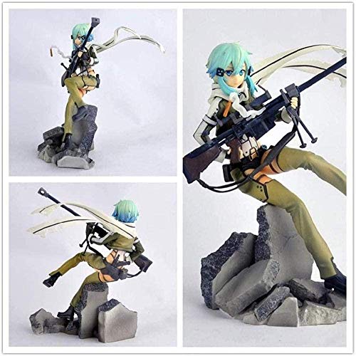 Nbrand Estatua de Anime Figura de Anime Sword Art Online Sinon Accesorios de decoración de Escritorio 22cm