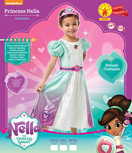 Nella The Knight - Disfraz de Nella vestido largo para niña, infantil 5-7 años (Rubie's 640990-M)