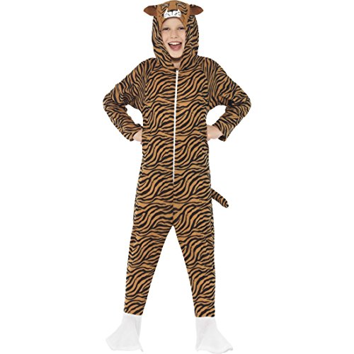 NET TOYS Mono Infantil Tigre - L, 10 - 12 años, 145 - 158 cm | Disfraz con Capucha Tigre | Traje de Niño Gato Montés | Disfraz para Chicos Felino