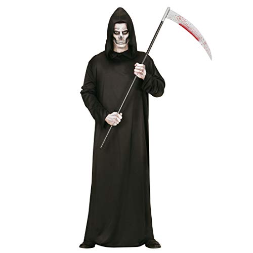 NET TOYS Terrorífico Disfraz de la Muerte para Hombre | Negro en Talla L (ES 52) | Escalofriante Disfraz vestiduras de la Parca | Ideal para Fiestas terroríficas y Halloween