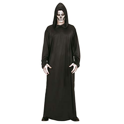 NET TOYS Terrorífico Disfraz de la Muerte para Hombre | Negro en Talla L (ES 52) | Escalofriante Disfraz vestiduras de la Parca | Ideal para Fiestas terroríficas y Halloween
