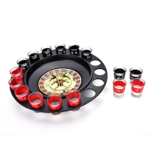 N/F Onseuk Roulette 16 Vasos de chupito para Juegos de Beber, Juegos de Fiesta para Adultos, Ruleta giratoria Creativa para Beber