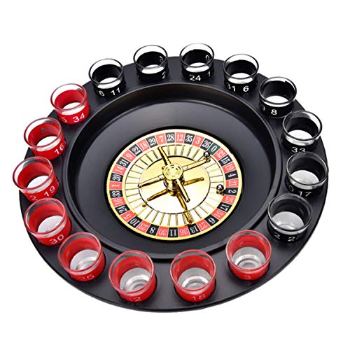 N/F Onseuk Roulette 16 Vasos de chupito para Juegos de Beber, Juegos de Fiesta para Adultos, Ruleta giratoria Creativa para Beber