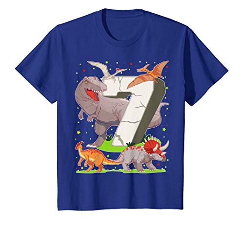 Niños 7 Años Para Regalo De Cumpleaños Figuras de Dinosaurio Camiseta