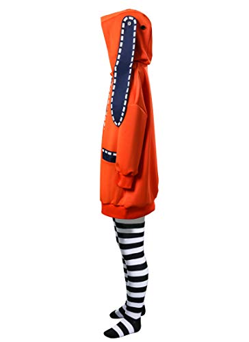 NUWIND Disfraz de anime para Halloween, Yomoduki Runa naranja conejo Masquerade Trajes Compulsivos Gambler Mujer Sudadera con Calcetines para Niños