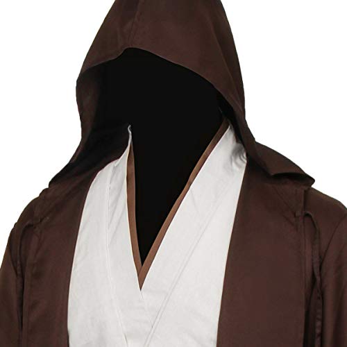 NUWIND Disfraz de Jedi para hombre, túnica medieval con capucha, capa de capa, disfraz de Halloween para adultos