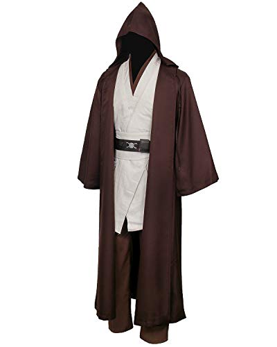 NUWIND Disfraz de Jedi para hombre, túnica medieval con capucha, capa de capa, disfraz de Halloween para adultos