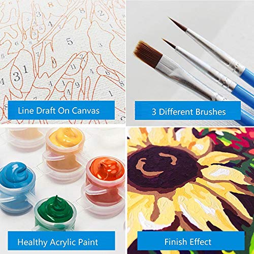 N/W DIY Regalos Pintura por Número De Kit - Pinturas con Numeros para Adultos Kit De Pintura Niños Acrilico Pintura Kit - Candy House Landscape