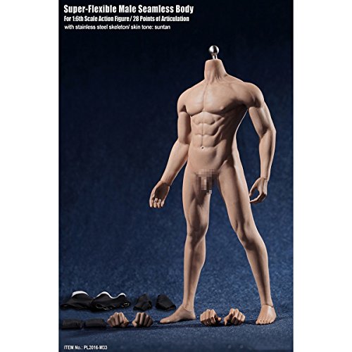 OBEST NIU PL2016-M33 1/6 Figura Cuerpo Inconsútil Flexible Estupendo Masculino con el Esqueleto del Metal (Cabeza No Incluida)