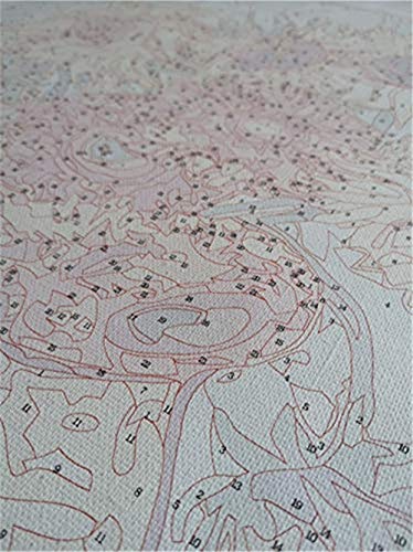 OILPHL Kit de pintura por números, lienzo preimpreso, la familia de tigres bajo la noche lunar, para adultos, 40 x 50 cm