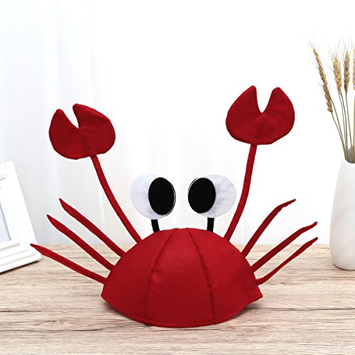 OULII Sombrero de cangrejo Sombreros divertidos para accesorios de decoración de fiesta de Halloween (rojo)