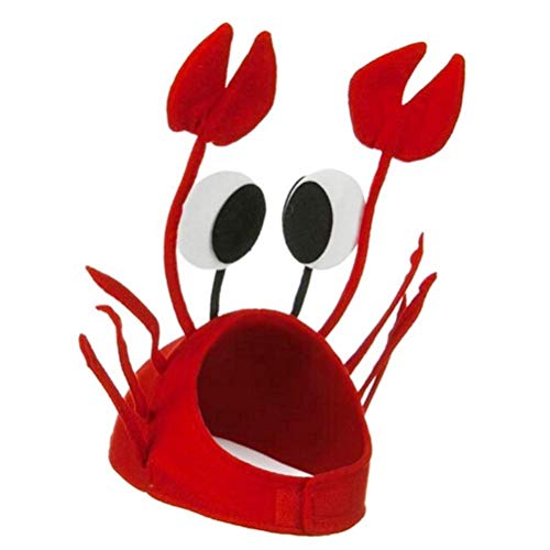 OULII Sombrero de cangrejo Sombreros divertidos para accesorios de decoración de fiesta de Halloween (rojo)