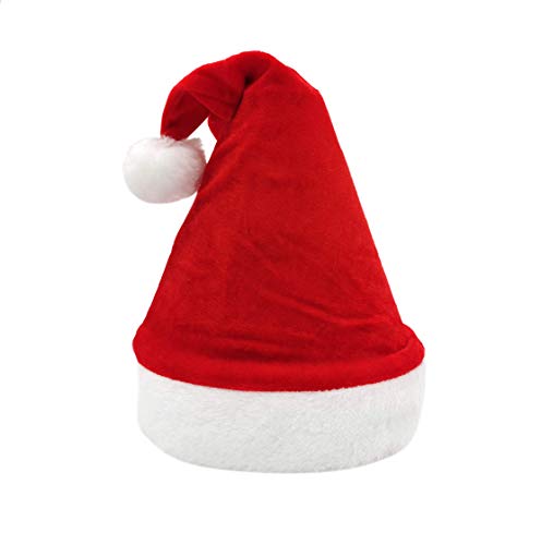 Pack 6 Gorro Papá Noel de Navidad de Santa Claus de Terciopelo de Felpe Suave Sombreros Navideño de Invierno para Fiesta Festiva de Año Nuevo para Adultos y Niños Unisex (FYQ-317 ROJO)