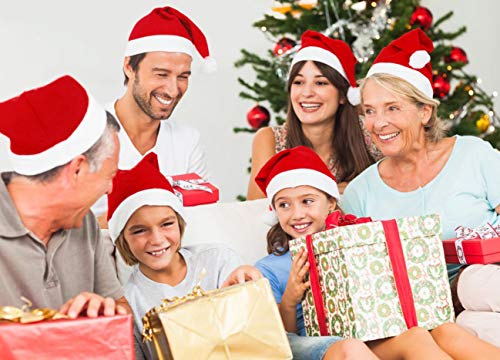 Pack 6 Gorro Papá Noel de Navidad de Santa Claus de Terciopelo de Felpe Suave Sombreros Navideño de Invierno para Fiesta Festiva de Año Nuevo para Adultos y Niños Unisex (FYQ-359 VERDE)