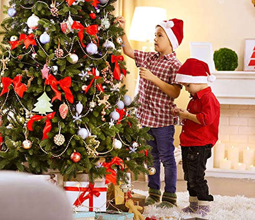 Pack 6 Gorros de Papá Noel, Navidad, Santa Claus sombrero Terciopelo Rojos Navideños de Invierno, Fiestas para Adultos y Niños Unisex (Adulto*6)