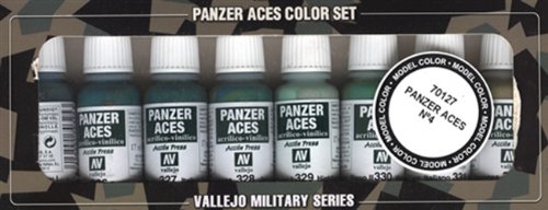 Paint Vallejo Model Color Panzer Aces No.4 Acrílico Set - Surtido de Colores (paquete de 8)