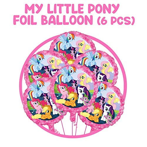 Party Hub 6Pcs My Little Pony Foil Balloons 18" for Little Pony Birthday Decorations