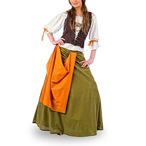 Peasant- Halloween disfraz medieval agnes, Color verde, L (Limit LIMITMA062L)