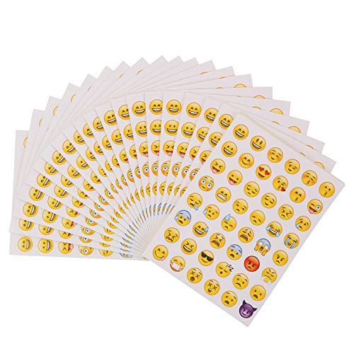 Pegatinas Emoji 40 hojas Pegatina Emoticon Pegatina de Risa Amarillo Pequeño para Pared Portátil Fiesta Decoración y Como Recompensa para Niños