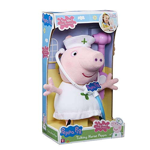 Peppa Pig - Peluche Peppa Enfermera (voz en inglés)