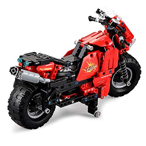 PEXL Juego de construcción para motocicleta, de Technic Racing, modelo de moto con mando a distancia 2,4 G y motores, 480 bloques de sujeción, compatible con Lego Technic