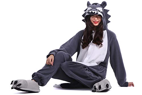 Pijama Animados Kigurumi Cosplay Gran Lobo Animal para Adulto Unisex