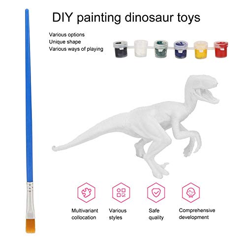 Pintura 3D Modelo de dinosaurio de simulación de bricolaje, Graffiti Dibujo Huevos de dinosaurio Niños Juguete Artesanías de arte (Huevos de dinosaurio colores aleatorios)(Velociraptor)