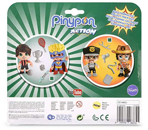 Pinypon Action - Pack de 2 Figuritas Policía Y Aventurero (Famosa 700014492) , color/modelo surtido