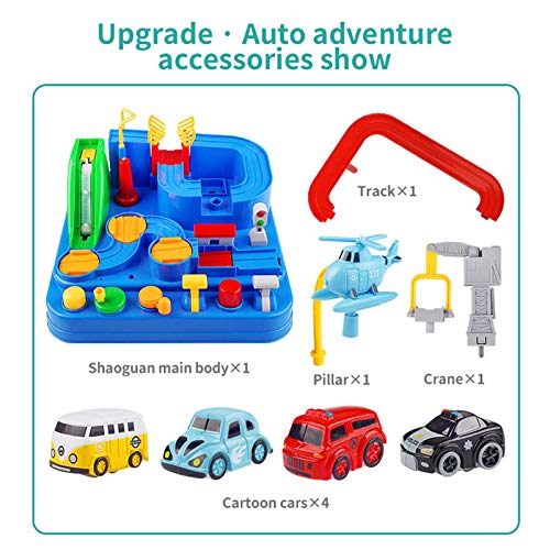 Pistas de carreras para niños Juguetes de aventura en automóvil para niños de 3 a 4 años niñas, juguete educativo preescolar, rompecabezas de vehículos, juegos de pistas de automóviles
