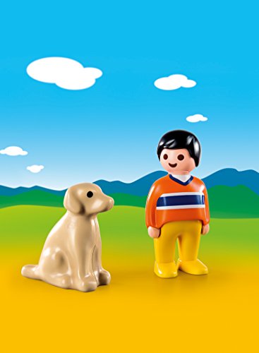 PLAYMOBIL 1.2.3- Man with Dog Hombre con Perro, Multicolor, única (9256)